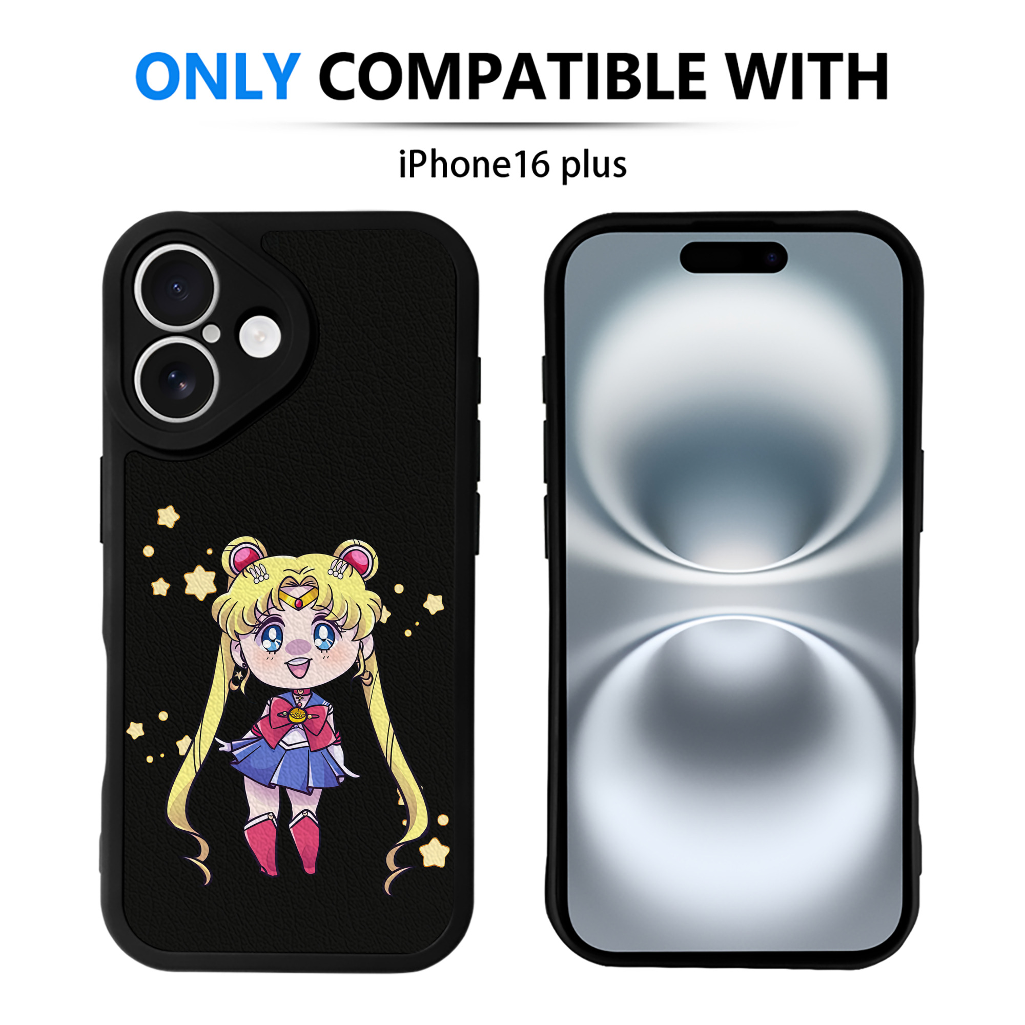 （画像用） 美少女戦士セーラームーン 月野 うさぎ つきの うさぎ Sailor Moon Tsukino Usagi 【iPhone 16シリーズ対応】シリコンスマホケース（レザー調） 材質：シリコン